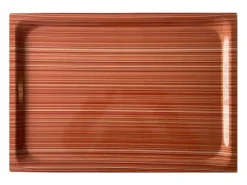 Carrito auxiliar plegable con ruedas - Estructura metálica blanca, 2 estantes laminados color Rayas anaranjadas – 72*66*43 cm - BAUHAUS