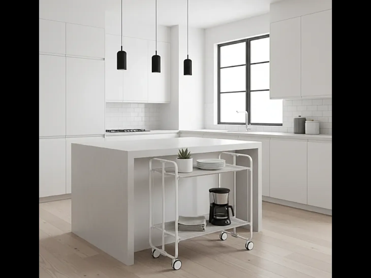 Carrito auxiliar plegable con ruedas - Estructura metálica gris, 2 estantes laminados color Fresno – 72*66*43 cm - BAUHAUS
