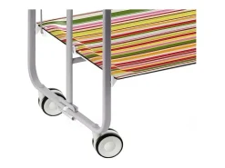 Carrito auxiliar plegable con ruedas - Estructura metálica gris, 2 estantes laminados decorado Rayas – 72*66*43 cm - BAUHAUS