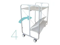 Carrito auxiliar plegable con ruedas - Estructura metálica gris, 2 estantes laminados color gris – 72*66*43 cm - BAUHAUS
