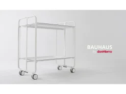 Carrito auxiliar plegable con ruedas - Estructura metálica negra, 2 estantes laminados negros – 72*66*43 cm - BAUHAUS