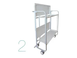Carrito auxiliar plegable con ruedas - Estructura metálica gris, 2 estantes laminados decorado Buhos – 72*66*43 cm - BAUHAUS