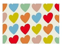 Carrito auxiliar plegable con ruedas - Estructura metálica gris, 2 estantes laminados Decorado Corazones – 72*66*43 cm - BAUHAUS