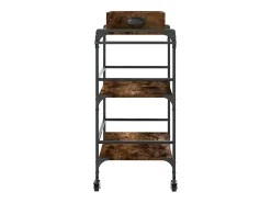 Carrito cocina madera ingeniería roble ahumado 81,5x41x92,5 cm