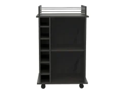 Carrito de Bar Dukat, con ruedas y puerta de cristal 89CM A X 55CM An X 41.5CM P Carbón