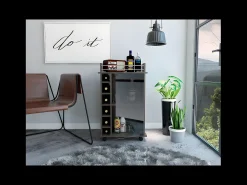 Carrito de Bar Dukat, con ruedas y puerta de cristal 89CM A X 55CM An X 41.5CM P Carbón