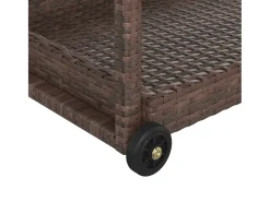 Carrito de bar ratán sintético marrón 100x45x83 cm