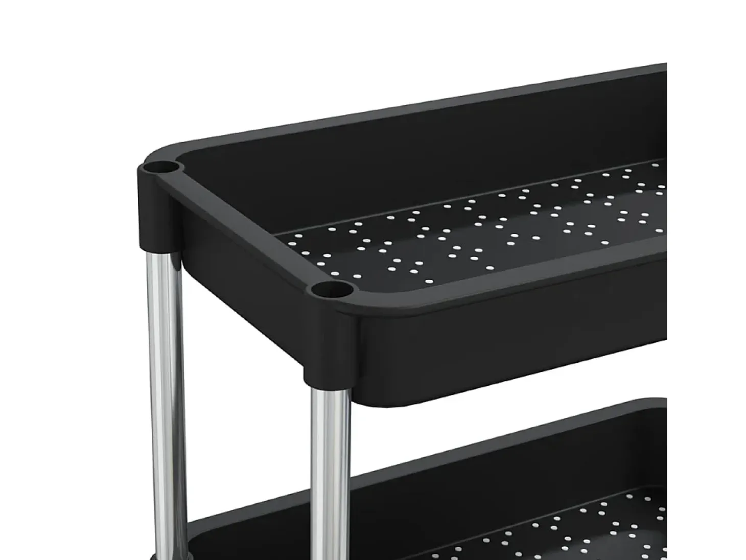 Carrito de cocina 5 niveles hierro y ABS negro 42x29x128 cm