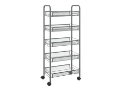 Carrito de cocina 5 niveles hierro gris 46x26x105 cm