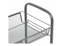 Carrito de cocina 4 niveles hierro gris 46x26x85 cm