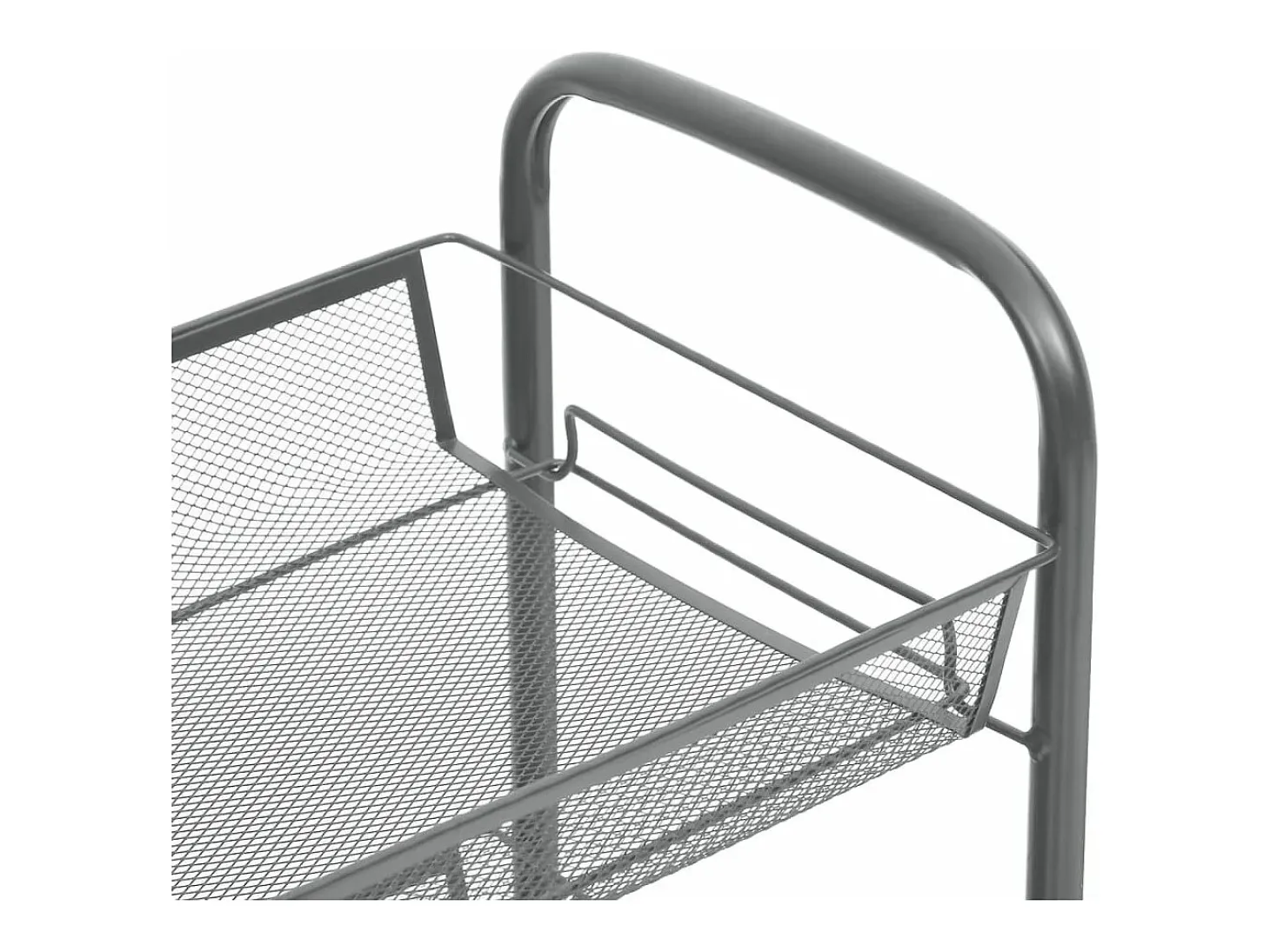 Carrito de cocina 4 niveles hierro gris 46x26x85 cm