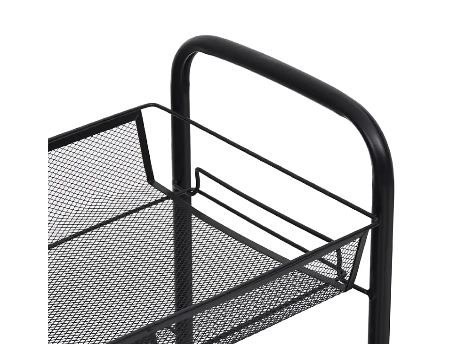 Carrito de cocina 3 niveles hierro negro 46x26x64 cm