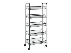 Carrito de cocina 5 niveles hierro negro 46x26x105 cm