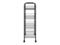 Carrito de cocina 4 niveles hierro negro 46x26x85 cm
