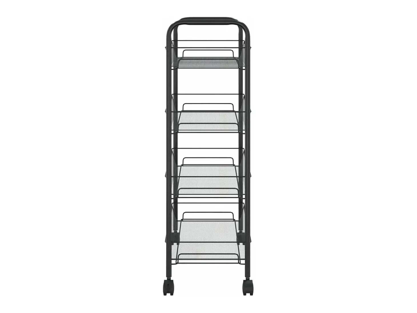 Carrito de cocina 4 niveles hierro negro 46x26x85 cm