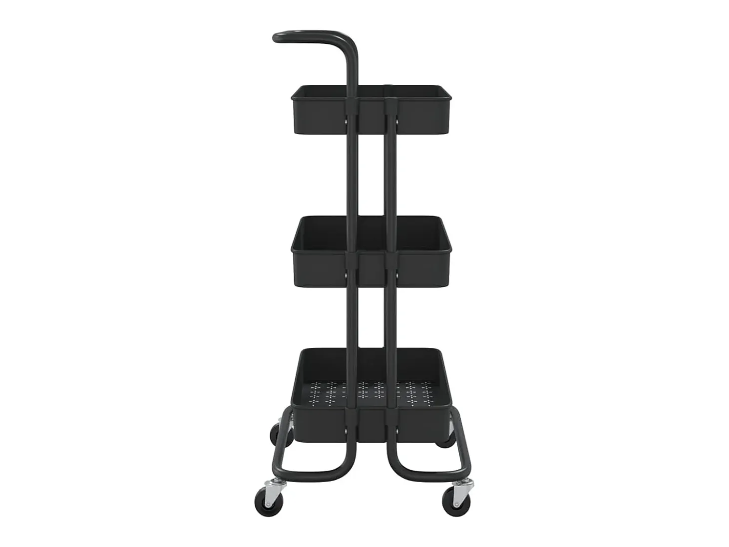 Carrito de cocina 3 niveles hierro y ABS negro 42x35x85 cm