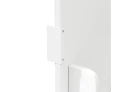 Carrito de cocina blanco con tapa abatible - Isla de cocina de 3 puertas con toallero - Estantes regulables