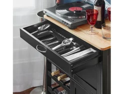 Carrito de Cocina Carrito de Servir con 3 Puertas y 1 cajón L67cmxH87cmxD38cm Negro FKW45-SCH SoBuy ES