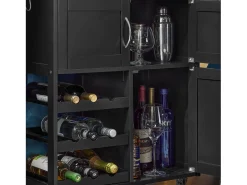 Carrito de Cocina Carrito de Servir con 3 Puertas y 1 cajón L67cmxH87cmxD38cm Negro FKW45-SCH SoBuy ES