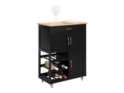 Carrito de Cocina Carrito de Servir con 3 Puertas y 1 cajón L67cmxH87cmxD38cm Negro FKW45-SCH SoBuy ES