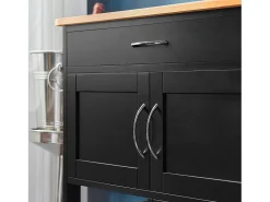 Carrito de Cocina Carrito de Servir con 3 Puertas y 1 cajón L67cmxH87cmxD38cm Negro FKW45-SCH SoBuy ES