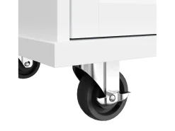 Carrito de cocina con 3 estantes de almacenaje, diseño moderno, MDF, blanco, 134x46x92 cm