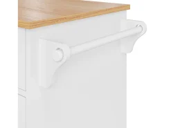 Carrito de cocina con 3 estantes de almacenaje, diseño moderno, MDF, blanco, 134x46x92 cm