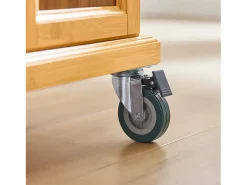 Carrito de Cocina con Piso de Acero,con Tablero Extensible, Carrito de Servir de bambú,L115 x P46 x H92cm FKW69-N SoBuy ES