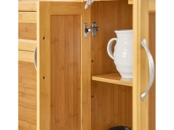 Carrito de Cocina con Piso de Acero, estantería de Cocina, Carrito de Servir de bambú,L115 x P46 x H92cm FKW70-N SoBuy ES