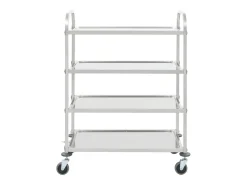 Carrito de cocina de 4 alturas acero inoxidable 107x55x125 cm