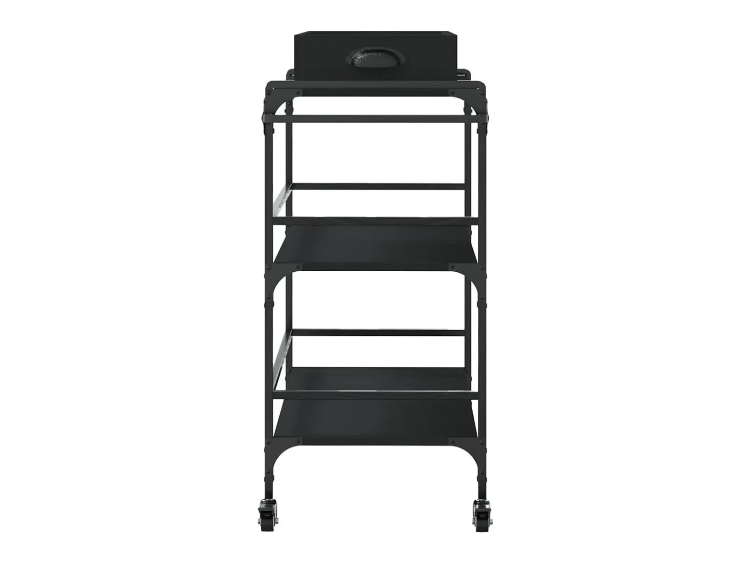 Carrito de cocina de madera de ingeniería negro 81,5x41x92,5 cm