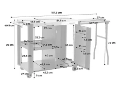 Carrito de cocina exterior de acero inoxidable de 94,5 cm con estante