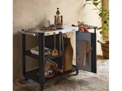 Carrito de cocina exterior de acero inoxidable de 94,5 cm con estante