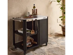 Carrito de cocina exterior de acero inoxidable de 94,5 cm con estante