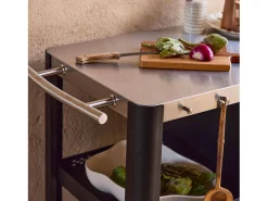 Carrito de cocina exterior de acero inoxidable de 94,5 cm con estante