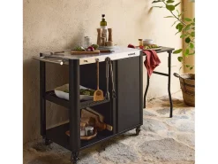 Carrito de cocina exterior de acero inoxidable de 94,5 cm con estante
