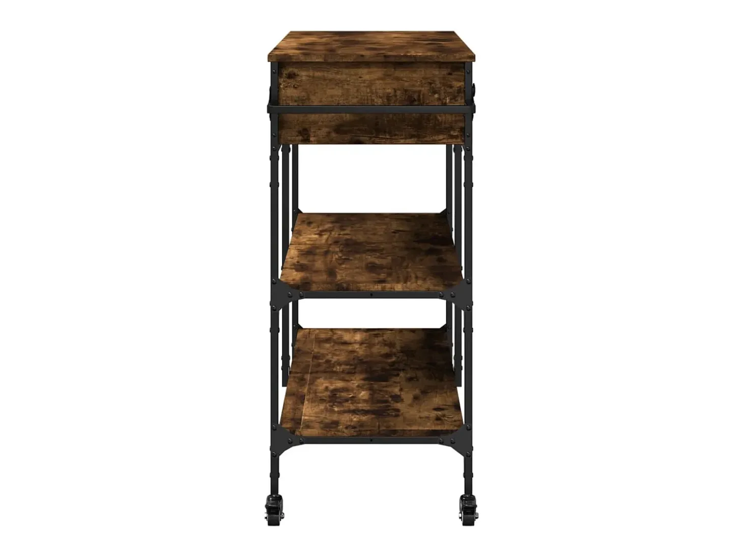 Carrito de cocina madera ingeniería roble ahumado 105x42x95 cm