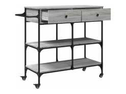 Carrito de cocina madera ingeniería gris Sonoma 105x42x95 cm