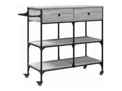 Carrito de cocina madera ingeniería gris Sonoma 105x42x95 cm