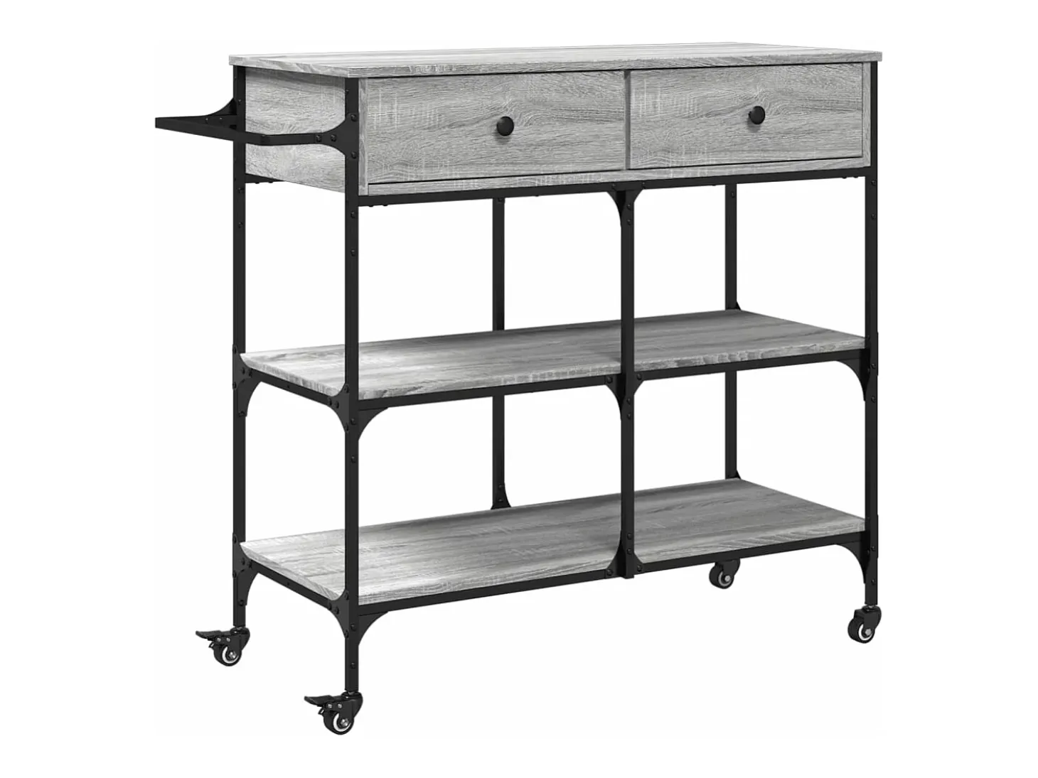 Carrito de cocina madera ingeniería gris Sonoma 105x42x95 cm