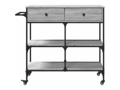 Carrito de cocina madera ingeniería gris Sonoma 105x42x95 cm