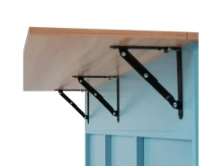 Carrito de cocina, madera maciza y encimera de mármol, diseño europeo, puerta, 3 cajones, ruedas, patas de madera extraíbles (129x46(71)x91,5 cm)