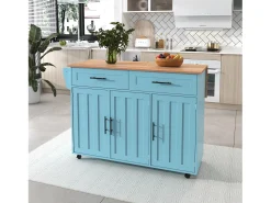 Carrito de cocina, madera maciza y encimera de mármol, diseño europeo, puerta, 3 cajones, ruedas, patas de madera extraíbles (129x46(71)x91,5 cm)
