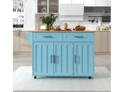 Carrito de cocina, madera maciza y encimera de mármol, diseño europeo, puerta, 3 cajones, ruedas, patas de madera extraíbles (129x46(71)x91,5 cm)