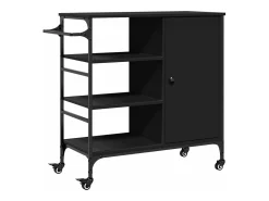 Carrito de cocina madera de ingeniería negro 87,5x38,5x84,5 cm