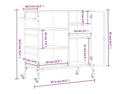 Carrito de cocina madera de ingeniería negro 87,5x38,5x84,5 cm