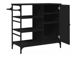 Carrito de cocina madera de ingeniería negro 87,5x38,5x84,5 cm