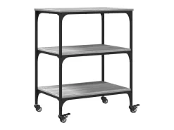 Carrito de cocina madera de ingeniería gris Sonoma 60x41x76 cm