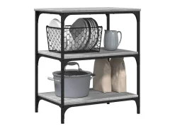 Carrito de cocina madera de ingeniería gris Sonoma 60x41x76 cm