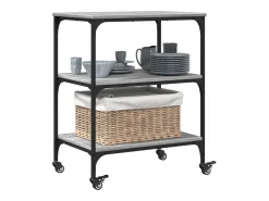 Carrito de cocina madera de ingeniería gris Sonoma 60x41x76 cm